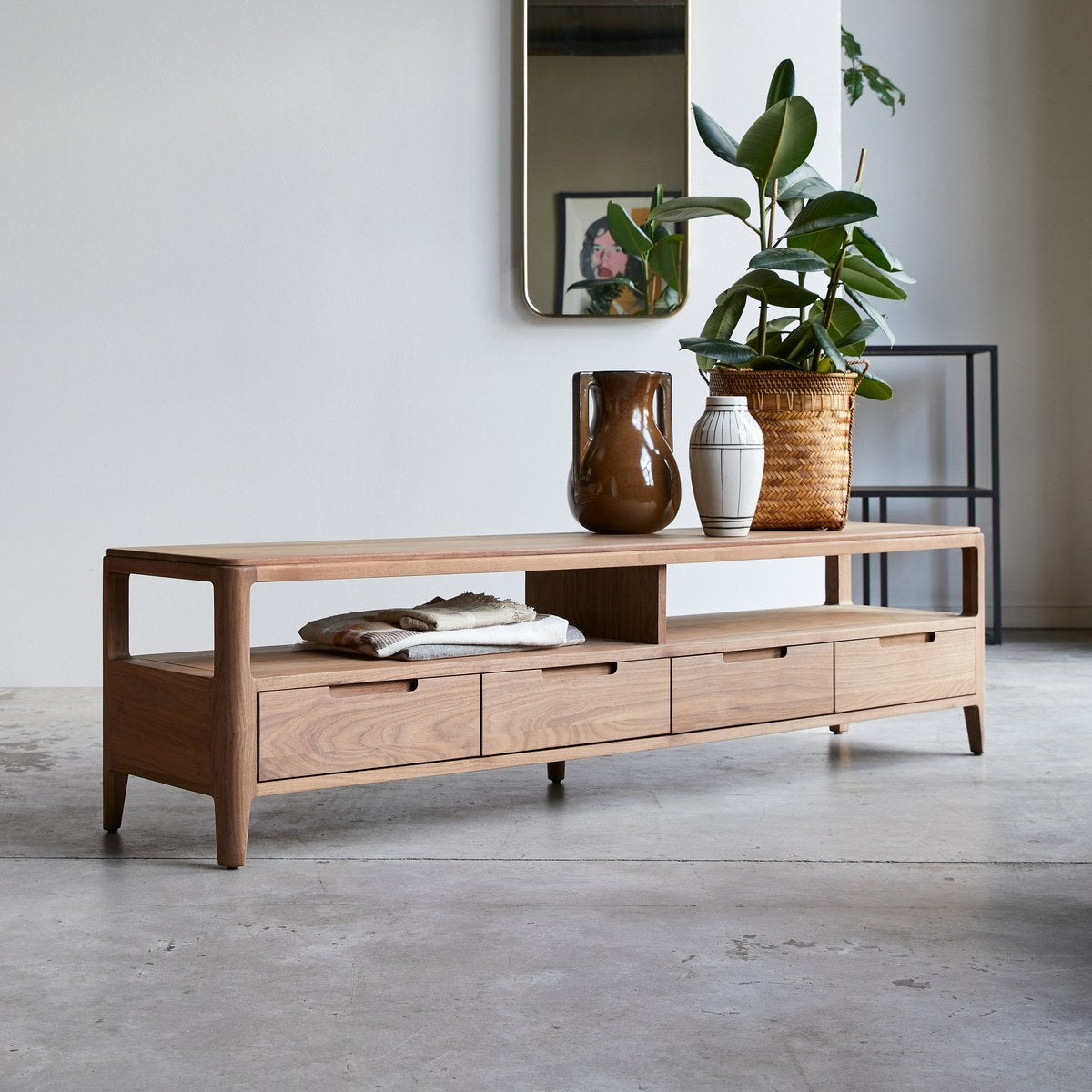 Arto - Meuble Tv - Noyer - Marron Foncé