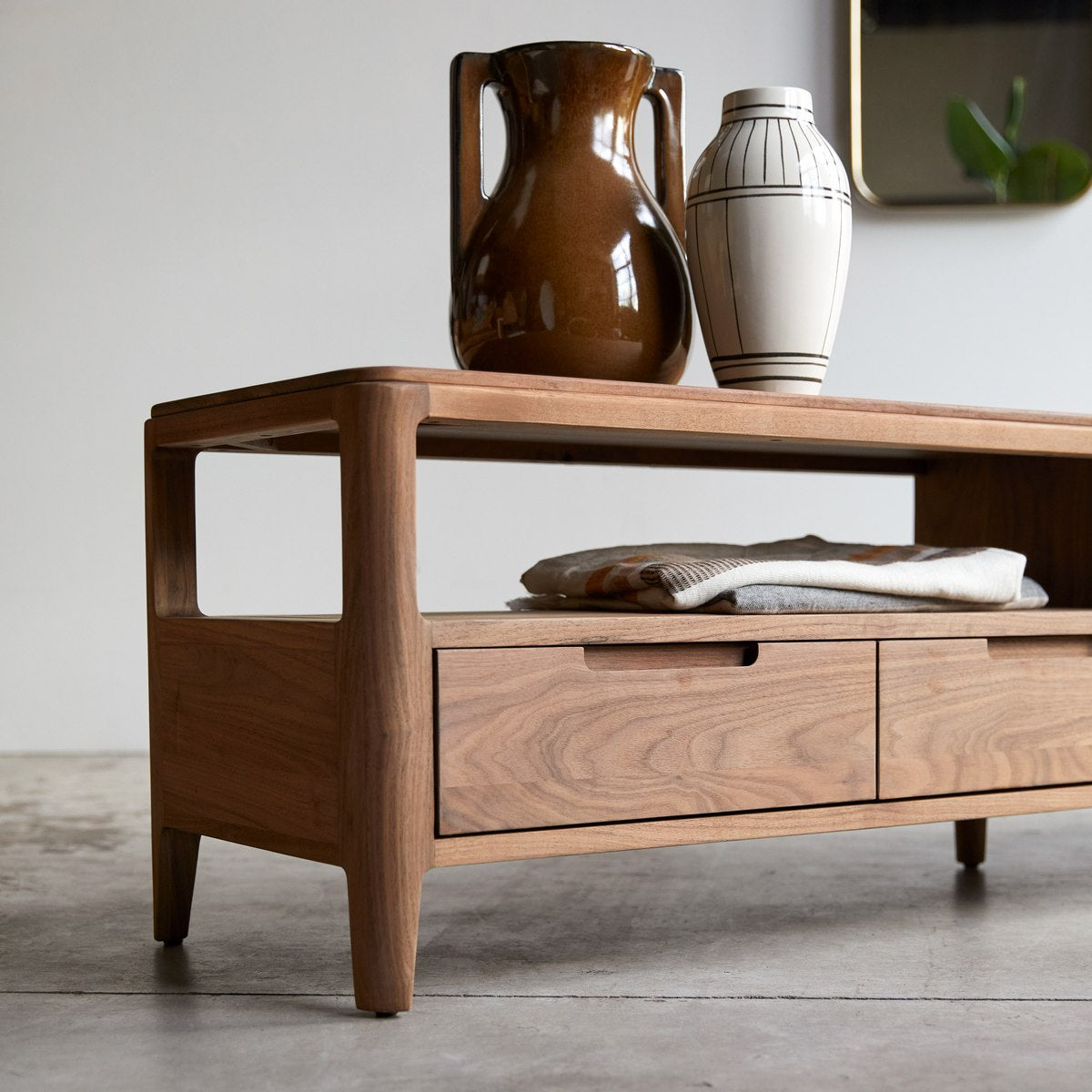 Arto - Meuble Tv - Noyer - Marron Foncé