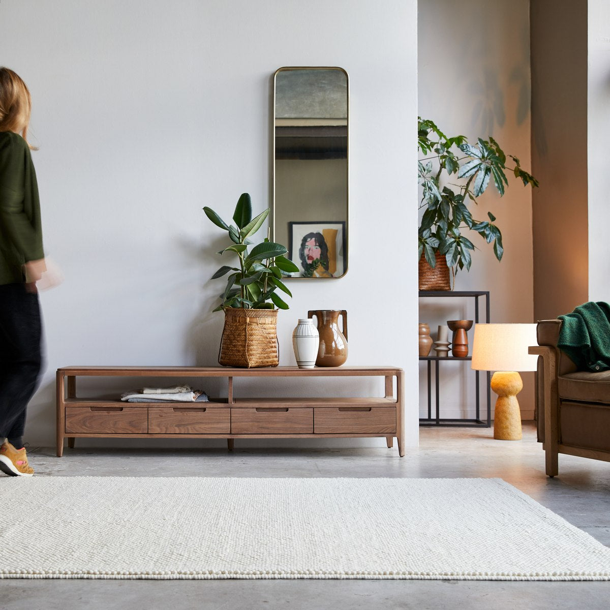 Arto - Meuble Tv - Noyer - Marron Foncé