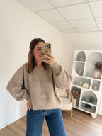 Taupe Jade Knitted Sweater