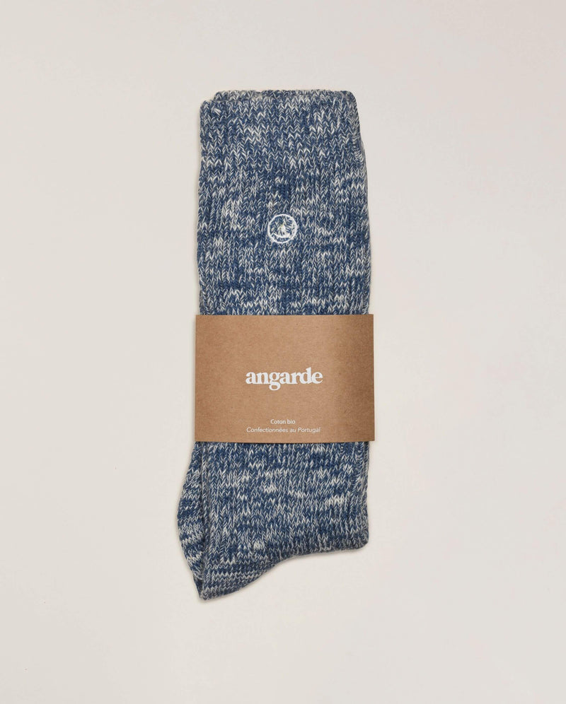 chaussette homme chinée beige clair Angarde packshot cavalier