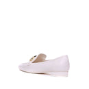 Mocassins - Stuart Weitzman Signature Square Leather - Cream