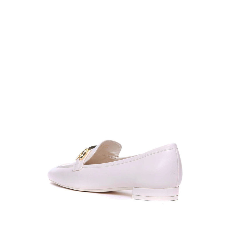 Mocassins - Stuart Weitzman Signature Square Leather - Cream
