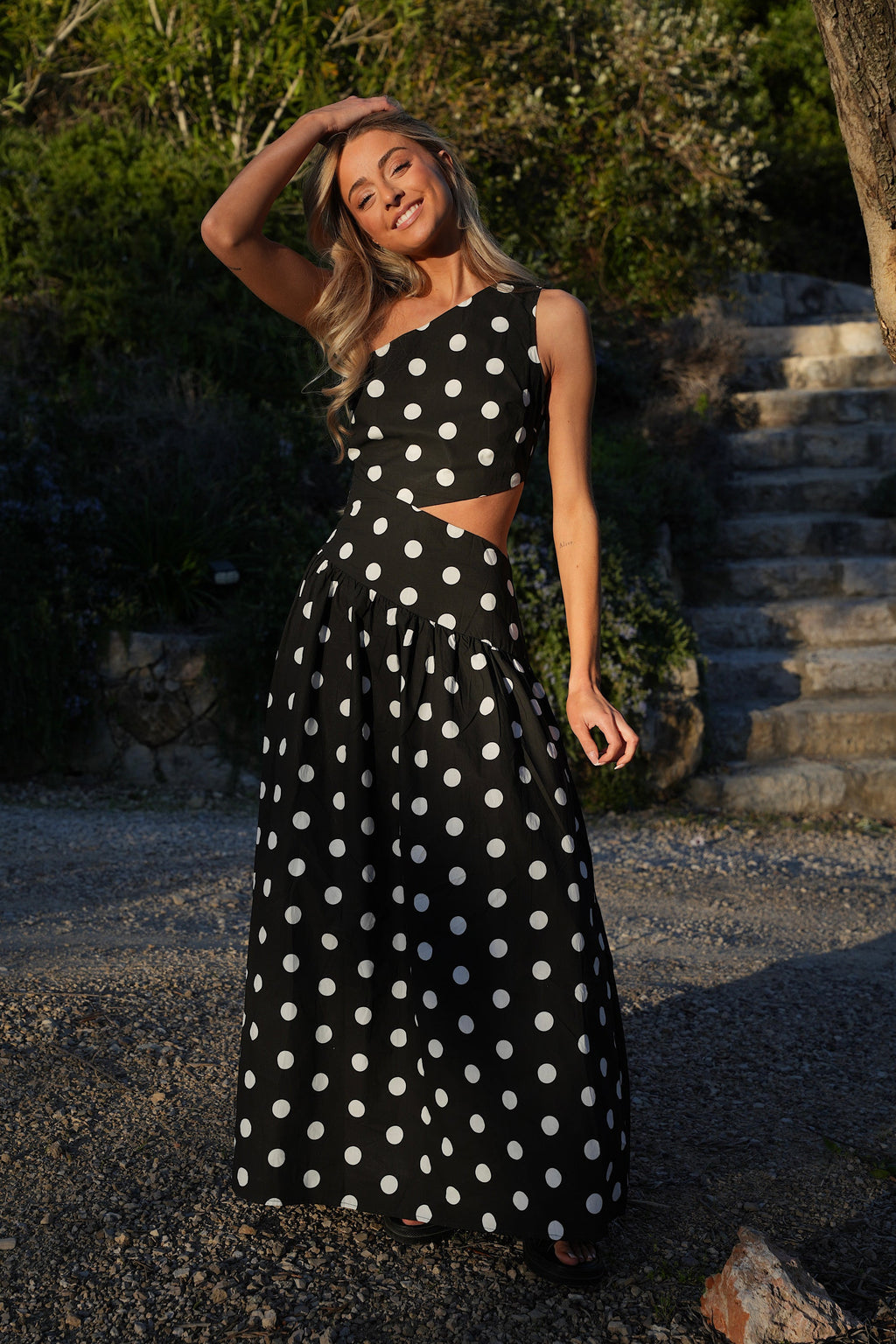 Robe À Pois Émeline - Noir/Blanc