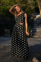 Robe À Pois Émeline - Noir/Blanc