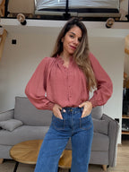 Blouse Brodée Maïwenn Bois De Rose