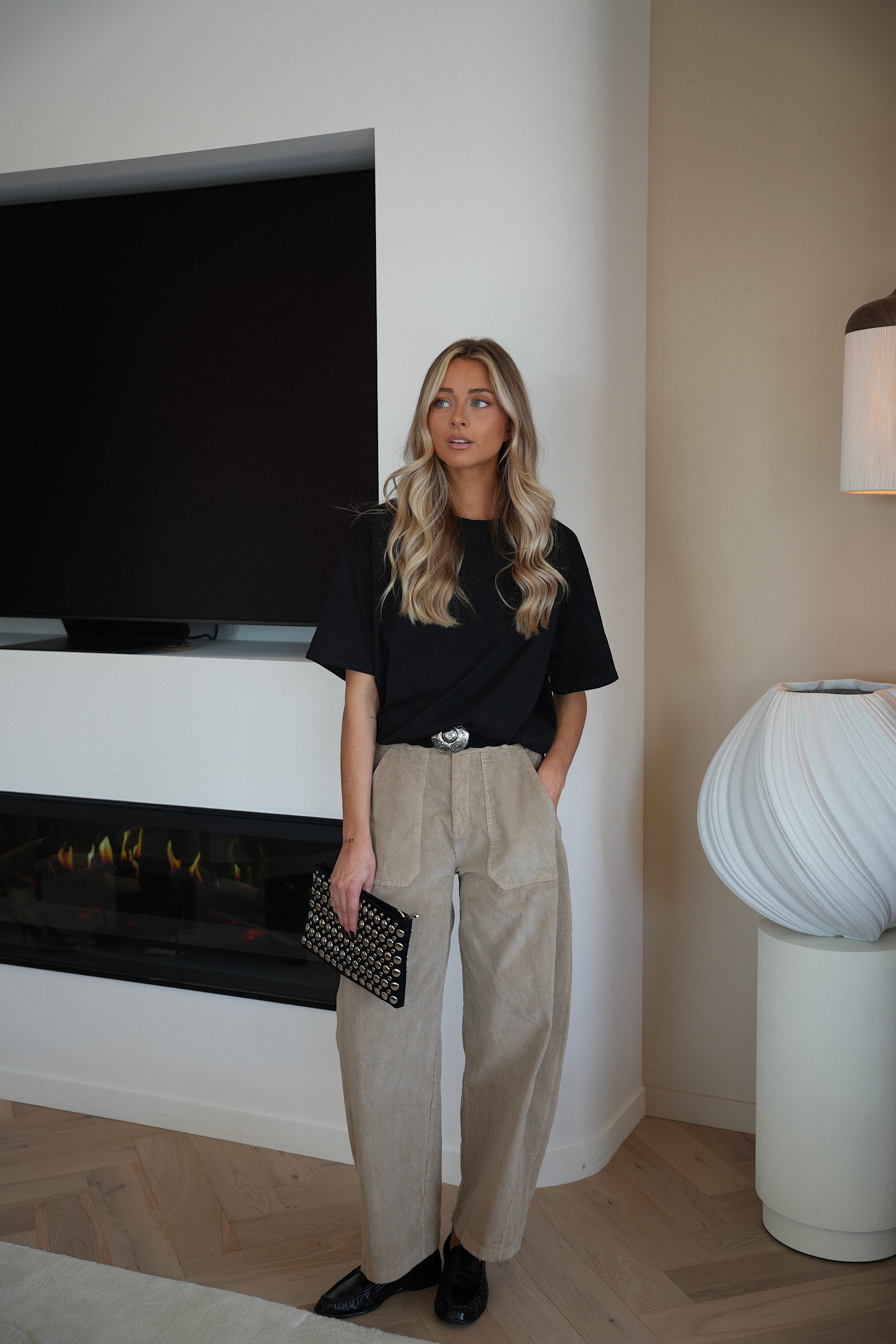 Pantalon Velours Elly - Beige