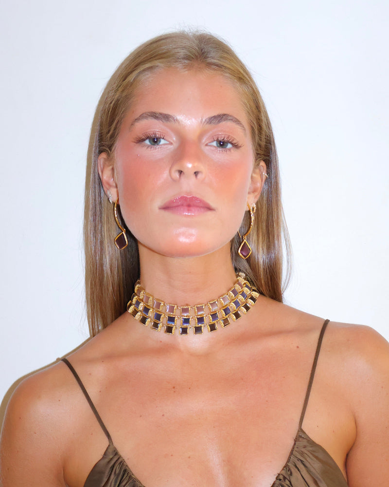 Pendientes Alma burdeos