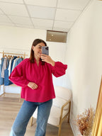 Blusa de cuadros vichy fucsia Clothilde