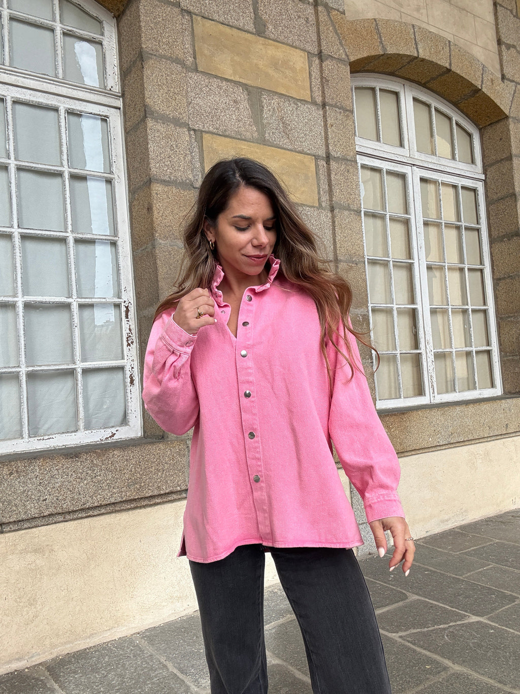 Candy Pink Celeste Denim Jacket