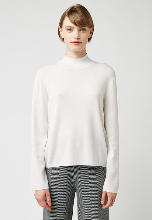 Jersey de cuello alto - Blanco Crudo - Mujer