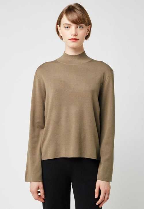 Jersey de cuello alto - Marrón Camel - Mujer