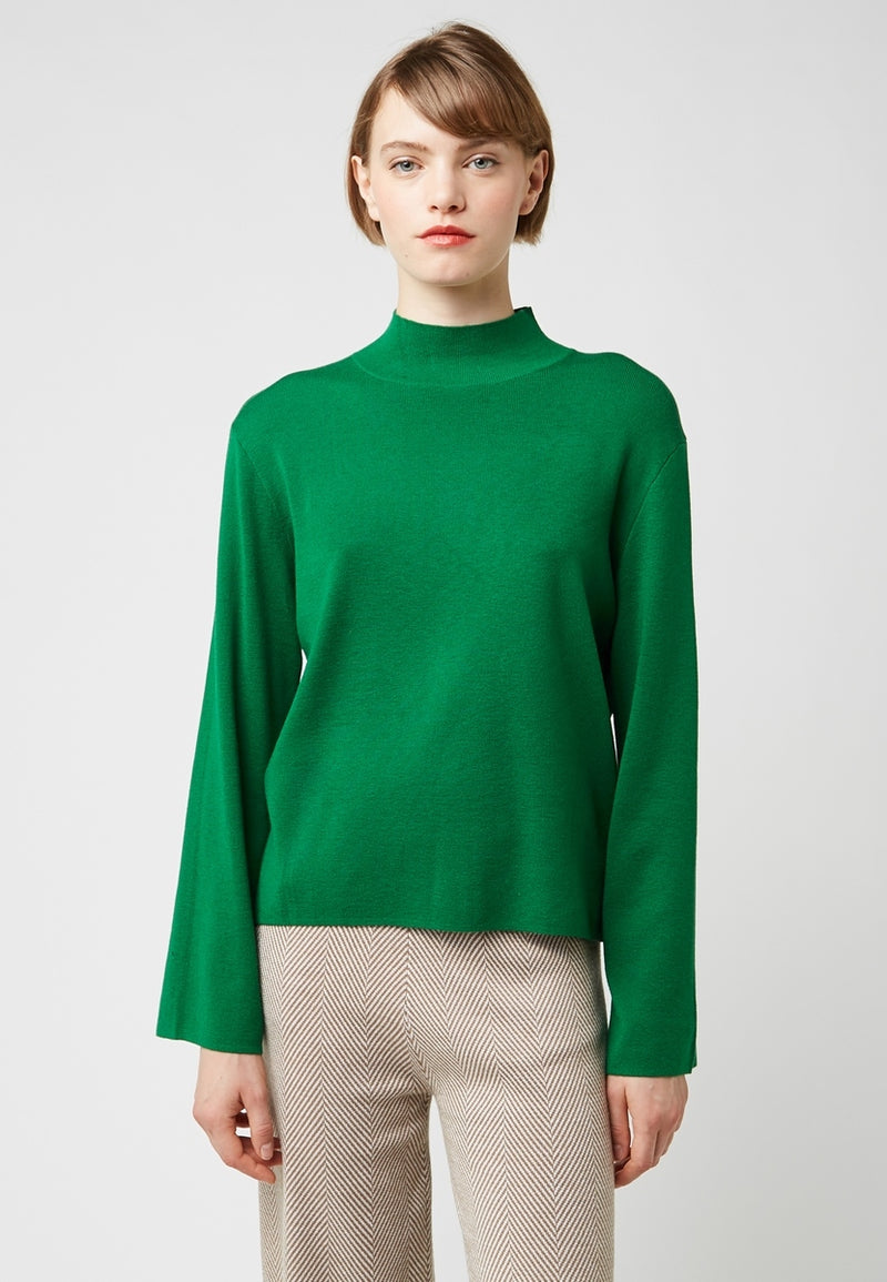 Pull Col Montant - Vert - Femme