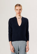 Pull Col V Profond - Noir - Femme