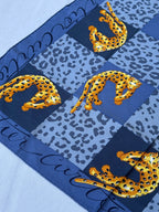 Bufanda Cartier – Modelo Azul Y Panteras
