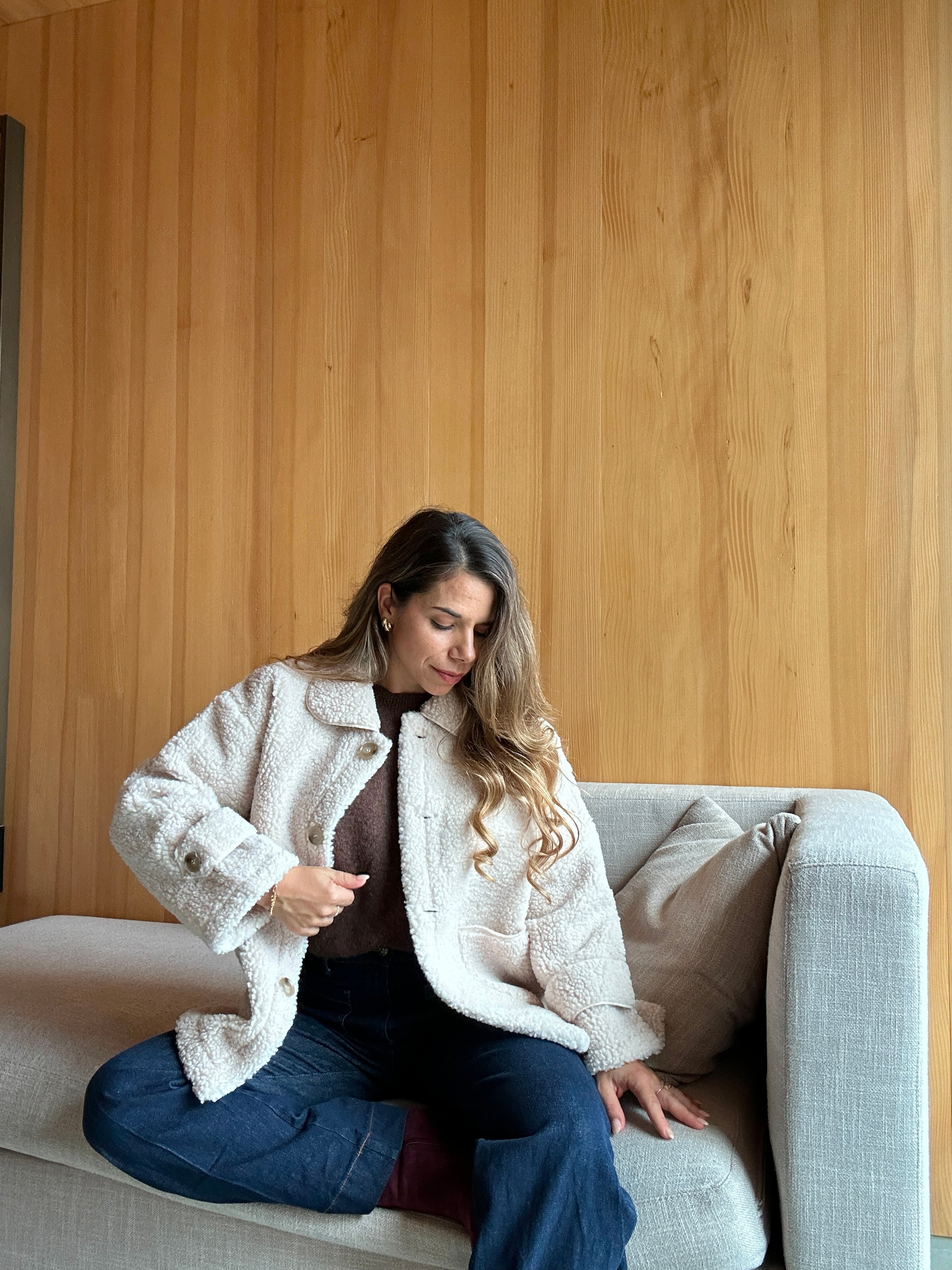 Chaqueta de borreguito crudo Juliette