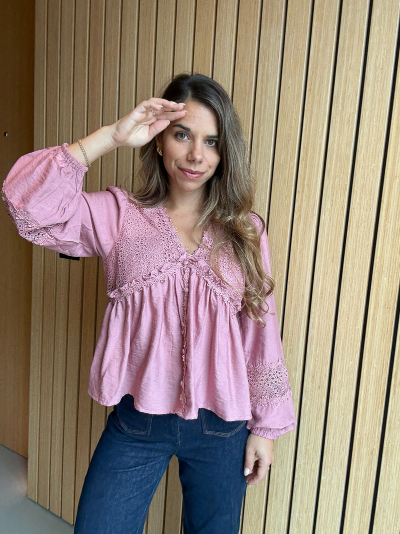 Pink Iris Blouse