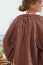 Pink Brown Fall Blouse