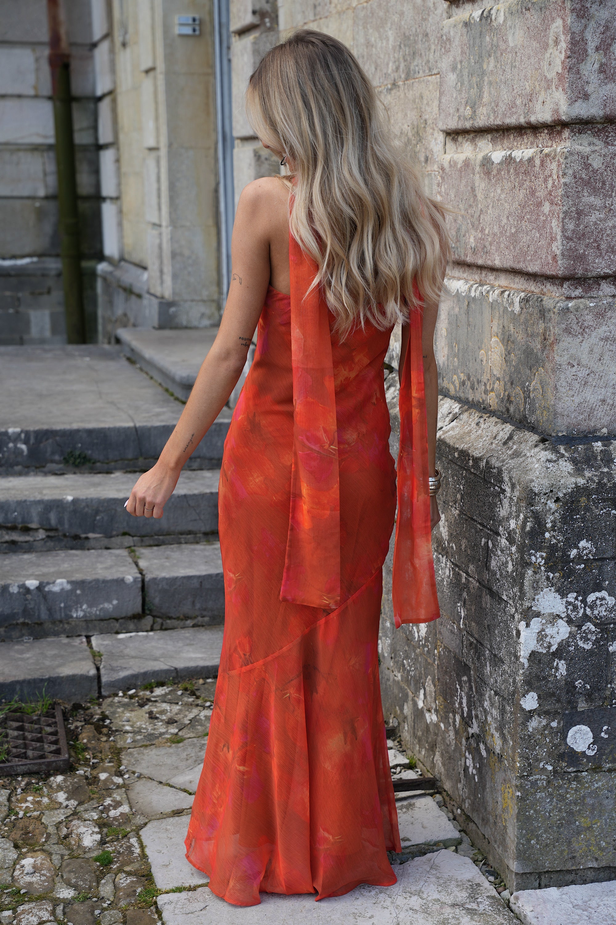 Mia Naranja Oscuro - Vestido Sin Tirantes