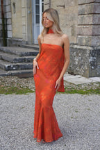 Mia Naranja Oscuro - Vestido Sin Tirantes