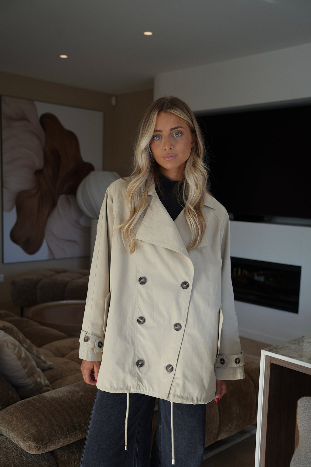 Diana Beige - Gabardina oversize