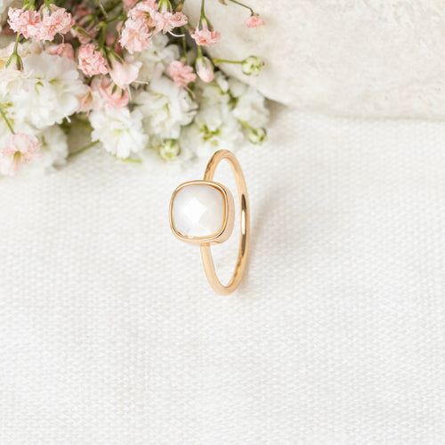 Adélie" Ring Mother-of-Pearl - Gold Brass