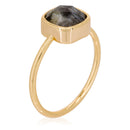 Ella" Labradorite Ring - Gold Brass