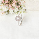 Bague "Ella" Quartz Rose - Laiton