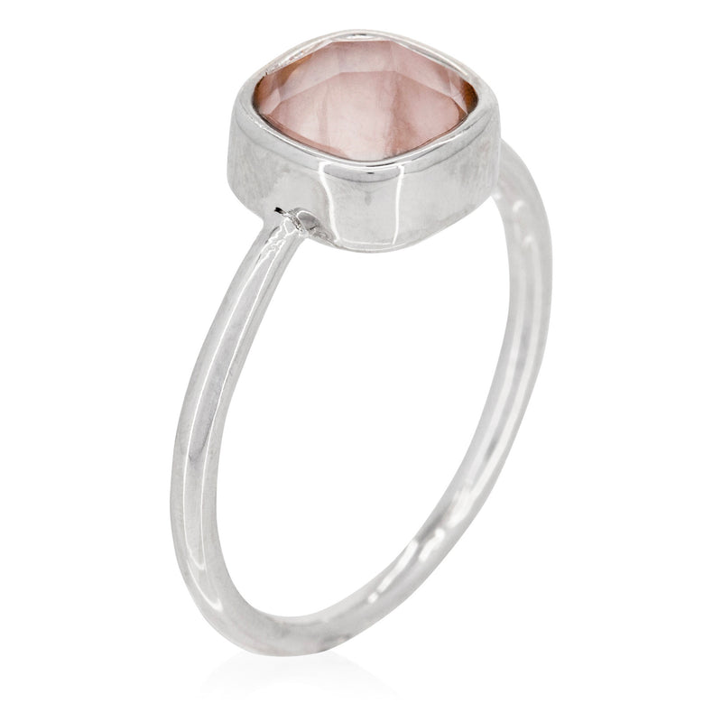 Anillo "Ella" Cuarzo rosa - Latón