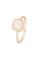 Bague "Ella" Quartz Rose - Laiton Doré