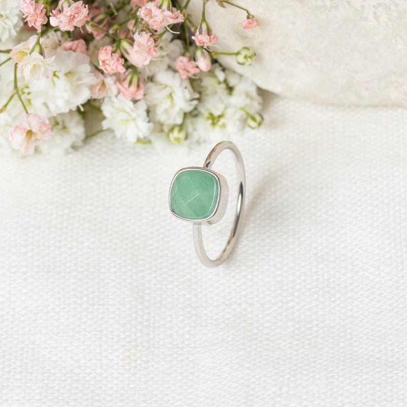 Bague "Ella" Amazonite Verte - Laiton