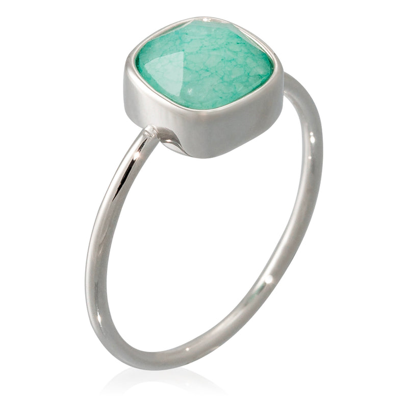 Ring "Ella" Green Amazonite - Brass