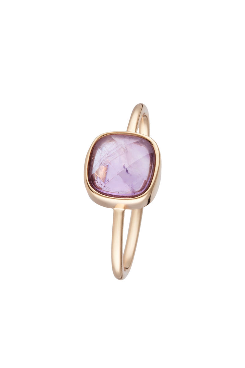 Ella" Ring Amethyst - Gold Brass