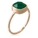 Bague "Ella" Agate Verte - Laiton Doré