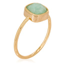 Bague "Ella" Amazonite Verte - Laiton Doré