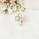 Ella" Green Amazonite - Gold Brass Ring