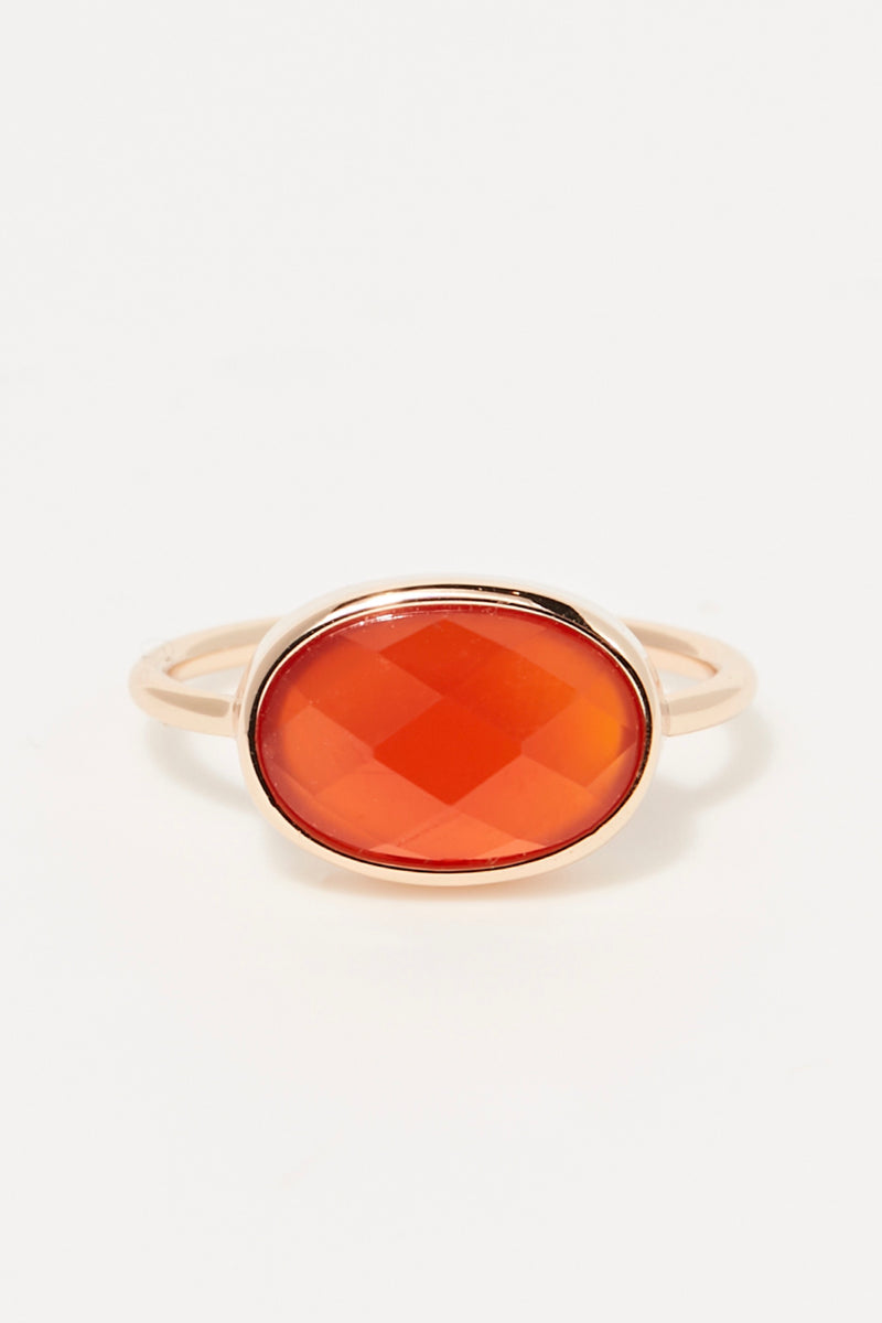 Bague Alessia Agate - Laiton Doré