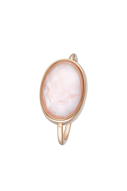 Bague "Lisa" Quartz Rose - Laiton Rosé