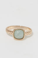 Ring "Pamela" Amazonite - Gold Brass