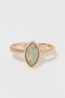 Ring "Paola" Labradorite - Golden Brass