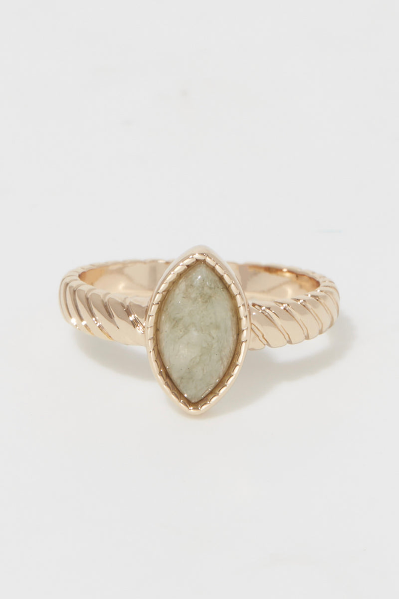 Ring "Paola" Labradorite - Golden Brass