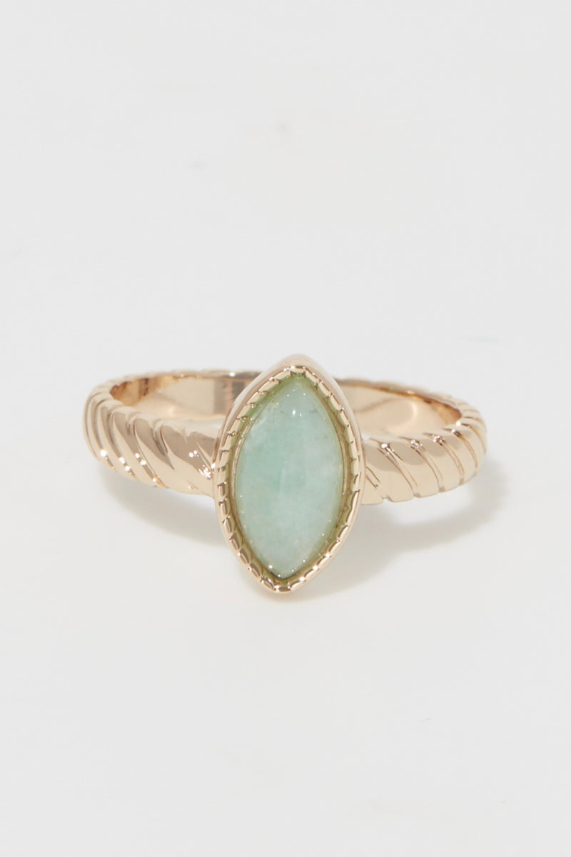 Ring "Paola" Amazonite - Gold Brass