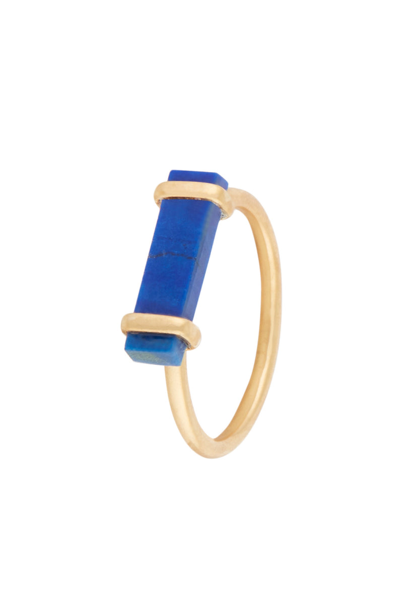 Ring "Eléonore" Lapis - Golden Brass