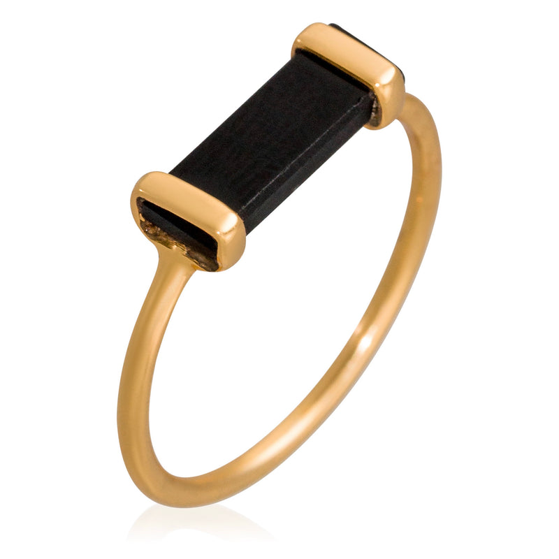 Ring "Eléonore" Onyx - Gold Brass