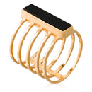 Emma" Ring Onyx - Gold Brass