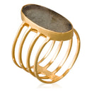 Ring "Victoria" Labrodorite - Golden Brass