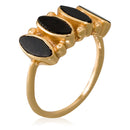 Ring "Reina" Onyx - Gold Brass