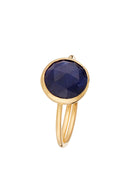 Adjustable Ring Cyanite Blue - Gold Brass