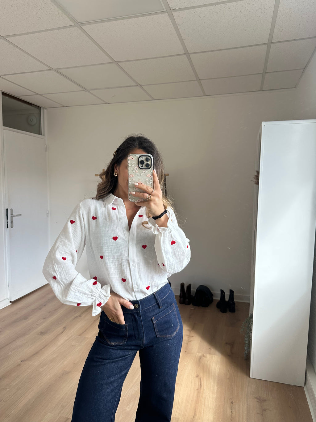 Victoire heart blouse in cotton gauze