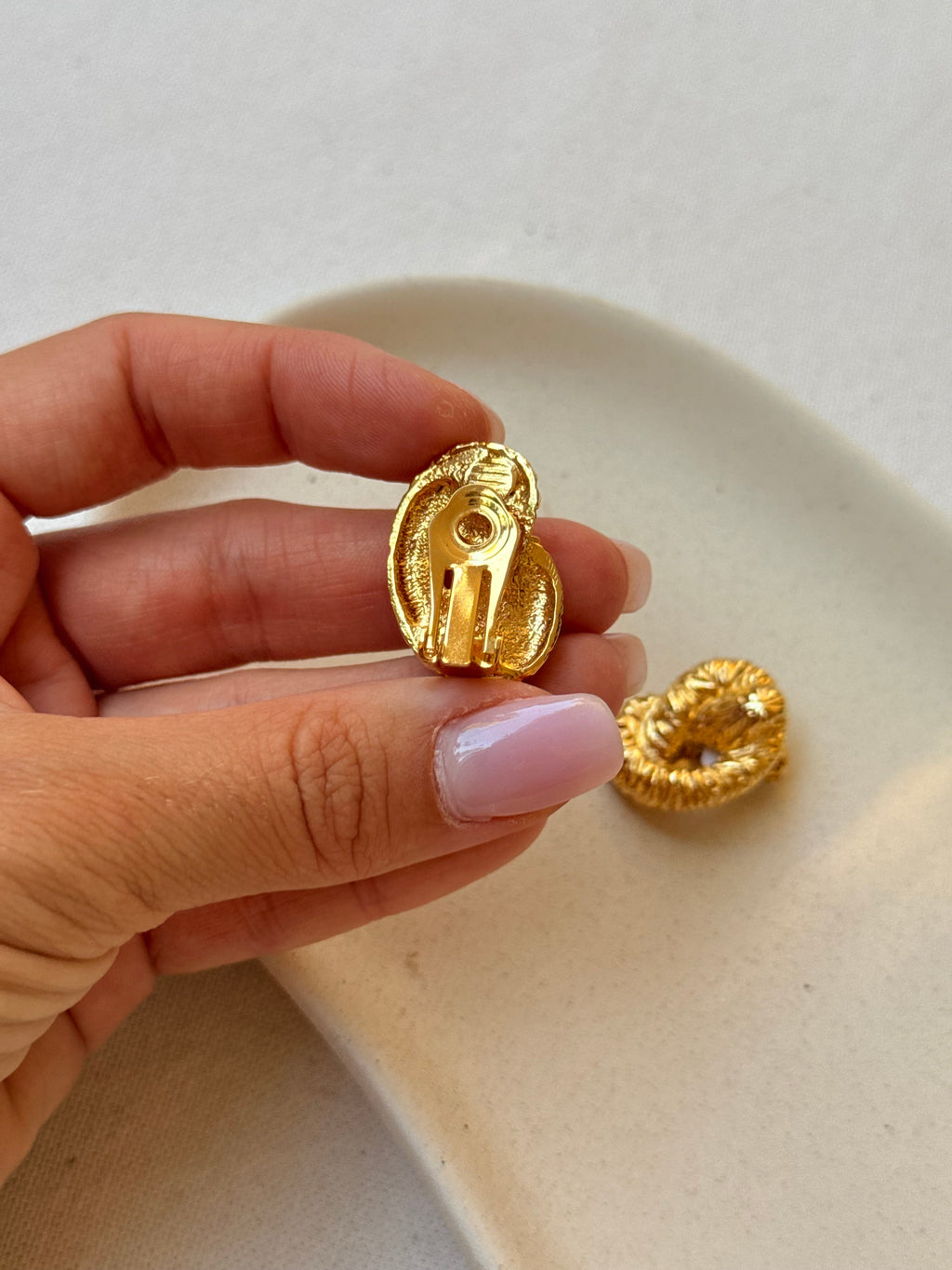 Vintage Earrings - Twisted Gold-Tone